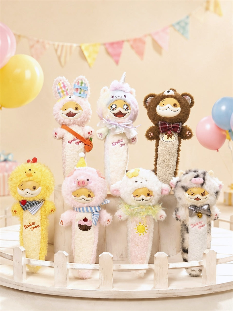 Snake Spot Fluffy Party Series Trading Plush 1BOX Quantity: 6
