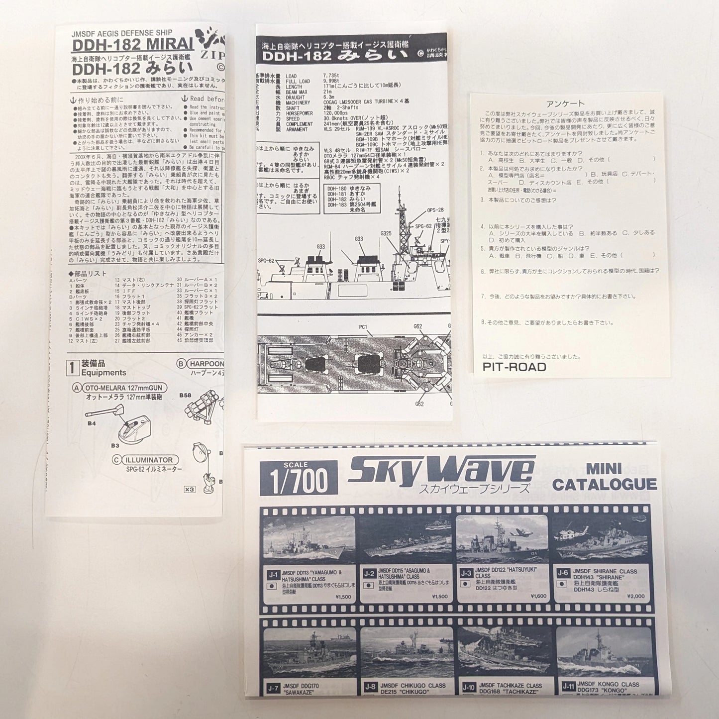 Pit Road DDH-182 "Mirai" Maritime Self-Defense Force Aegis Destroyer with Helicopter