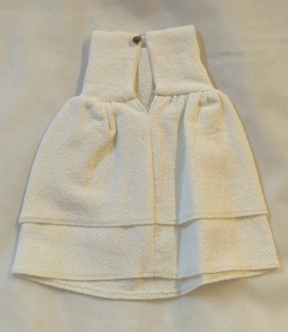 Doll outfit, white dress, Tammy? Loose fit, 1/6? Size needs confirmation.