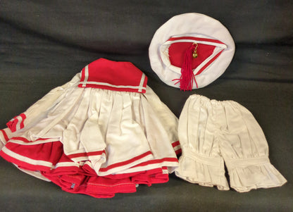 Doll Outfit 40-50cm size (MSD, Obitsu 50, etc.) Sailor Suit One Piece Red White