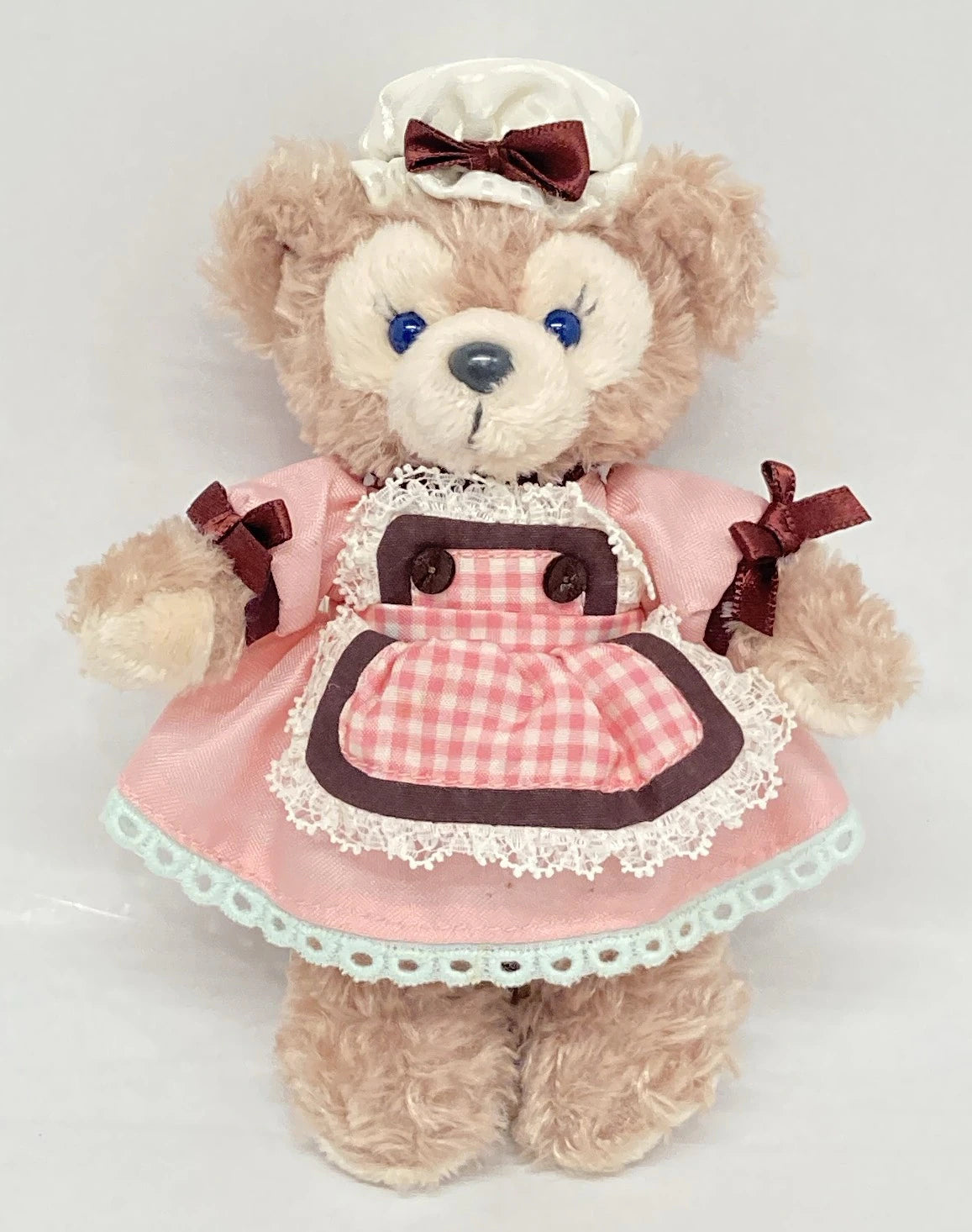 Tokyo Disney Sea Plush Stuffed Toy Badge Sweet Duffy 2013 Duffy Brings Love ShellieMay (Pink Check Apron/One Piece) 2013