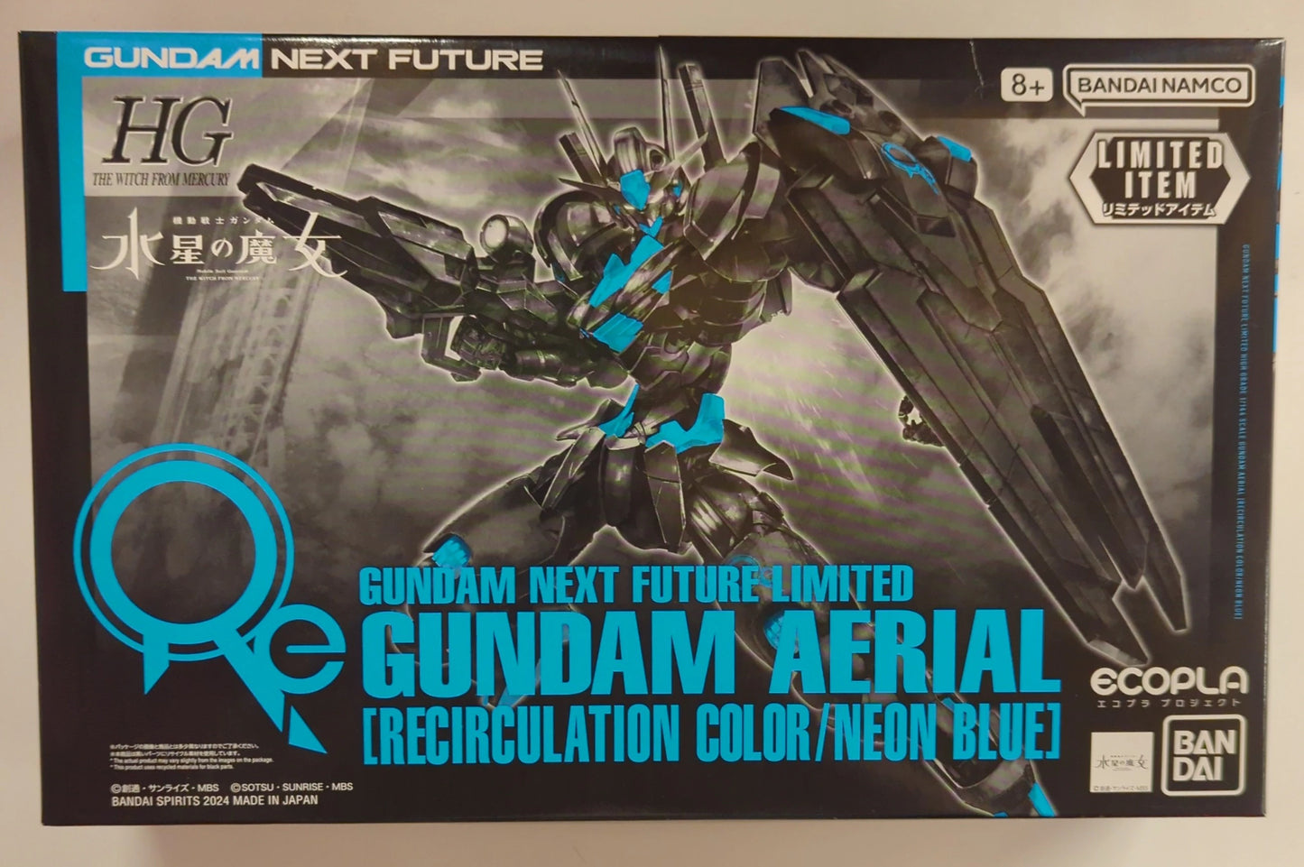 BANDAI SPIRITS HG/Ecopla Project 1/144 Mobile Suit Gundam: The Witch from Mercury Gundam Aerial Recirculation Color/Neon Blue LIMITED