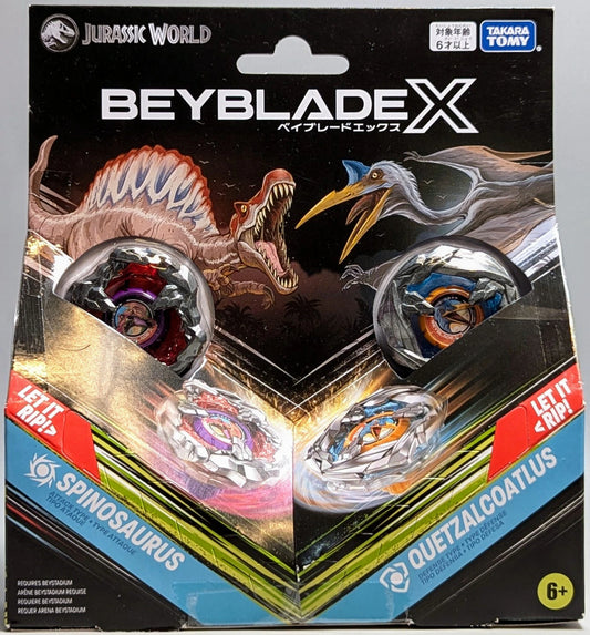 Takara Tomy Beyblade X Double Starter Spinosaurus/Quetzalcoatlis BX00