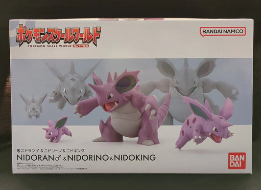 Bandai Namco Pokemon Scale World Kanto Region Pokemon Nidoran (Male) and Nidorino and Nidoking