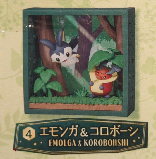Re-Ment Pokemon Frame Deep Green Forest Pocket Monsters Emolga and Coroboshi 4