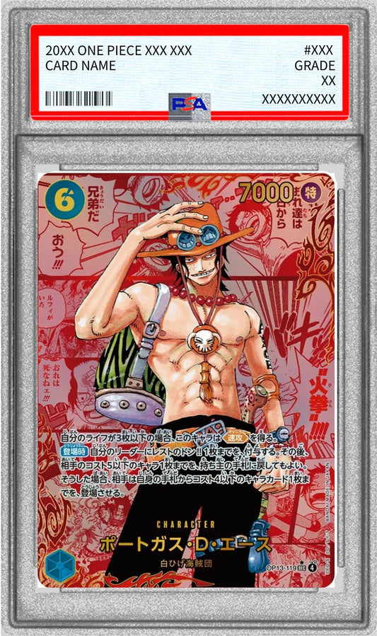 [PSA10 Appraised] Portgas D. Ace (Red Parallel/Manga Background/Manga Picture) [SEC/SP] {OP13-119}