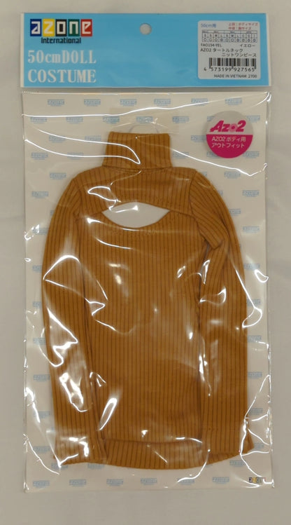 Azone 50cm Doll Costume Turtleneck One Piece Yellow