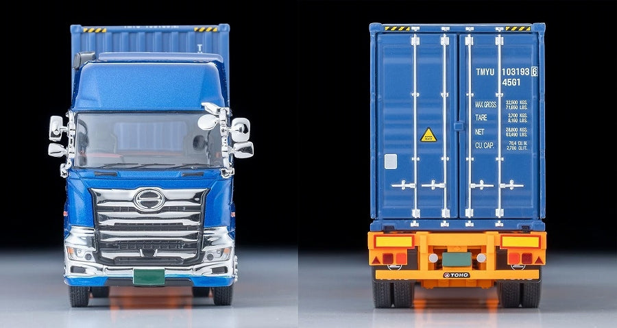 Tomica Limited Vintage Neo LV-N292e Hino Profia 40ft Marine Container Trailer (Toho Sharyo TC36H1C34) (Blue)