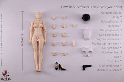 1/12 scale movable figure super model female body FMW006 white