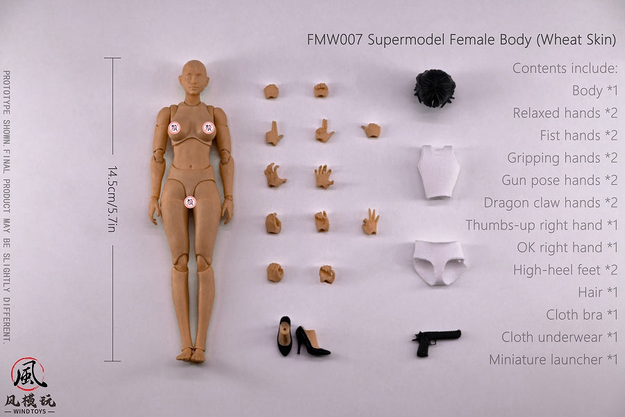 1/12 scale movable figure super model female body FMW007 wheat color