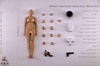 1/12 scale movable figure super model female body FMW007 wheat color