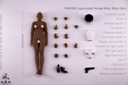 1/12 scale movable figure super model female body FMW008 black