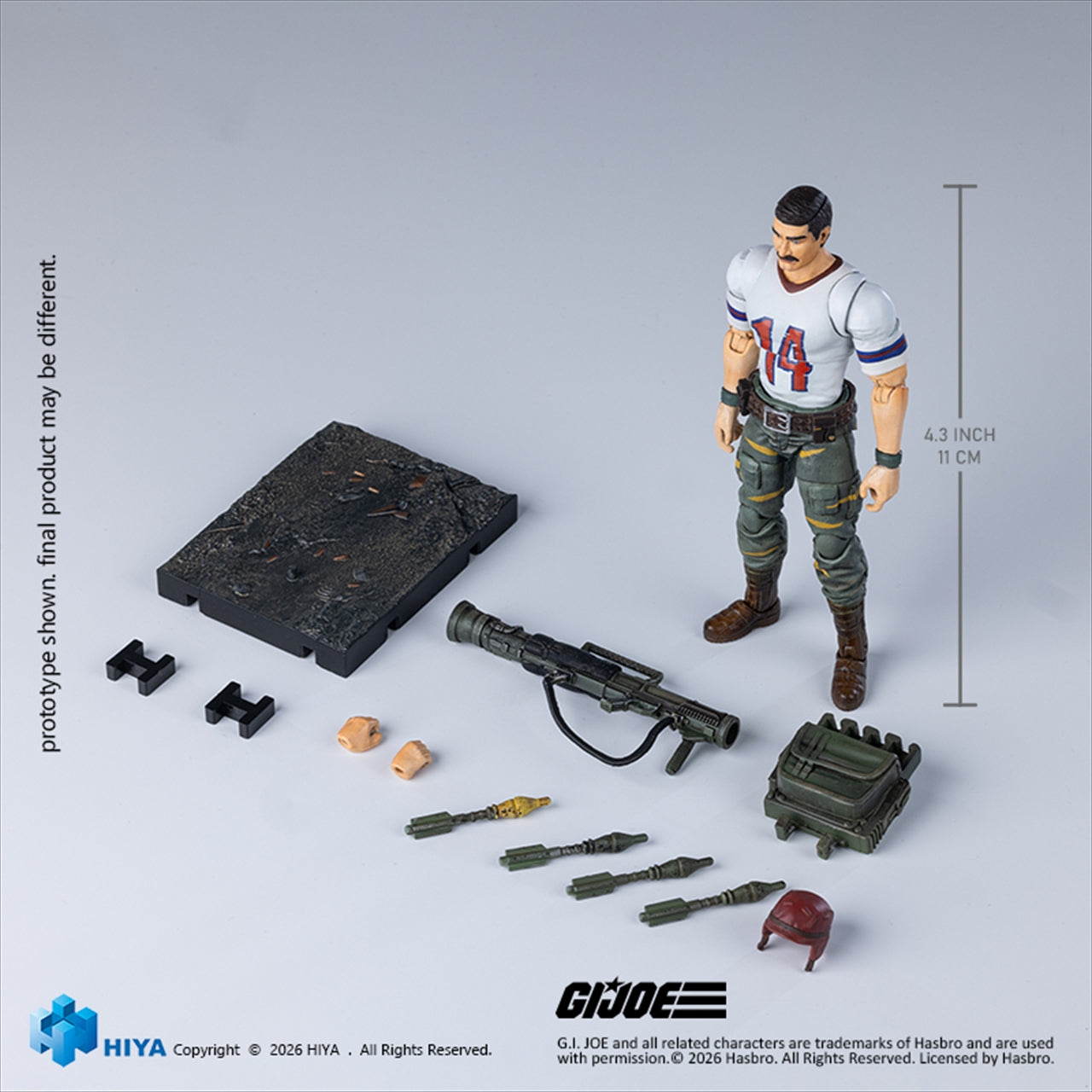 Hire Exzibit Mini Series 1/18 Scale 4.3 Inch G.I. Joe Bazooka (Tiger Force Version) Action Figure