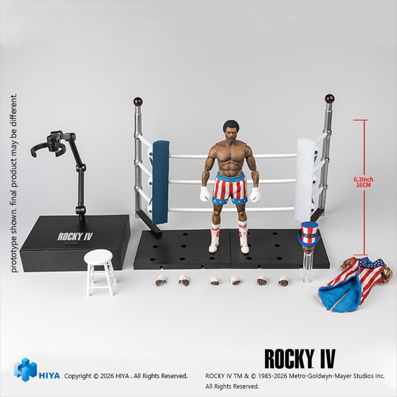 Hire Exzibit Super Series 1/12 Scale 6 Inch Rocky 4 Apollo Action Figure