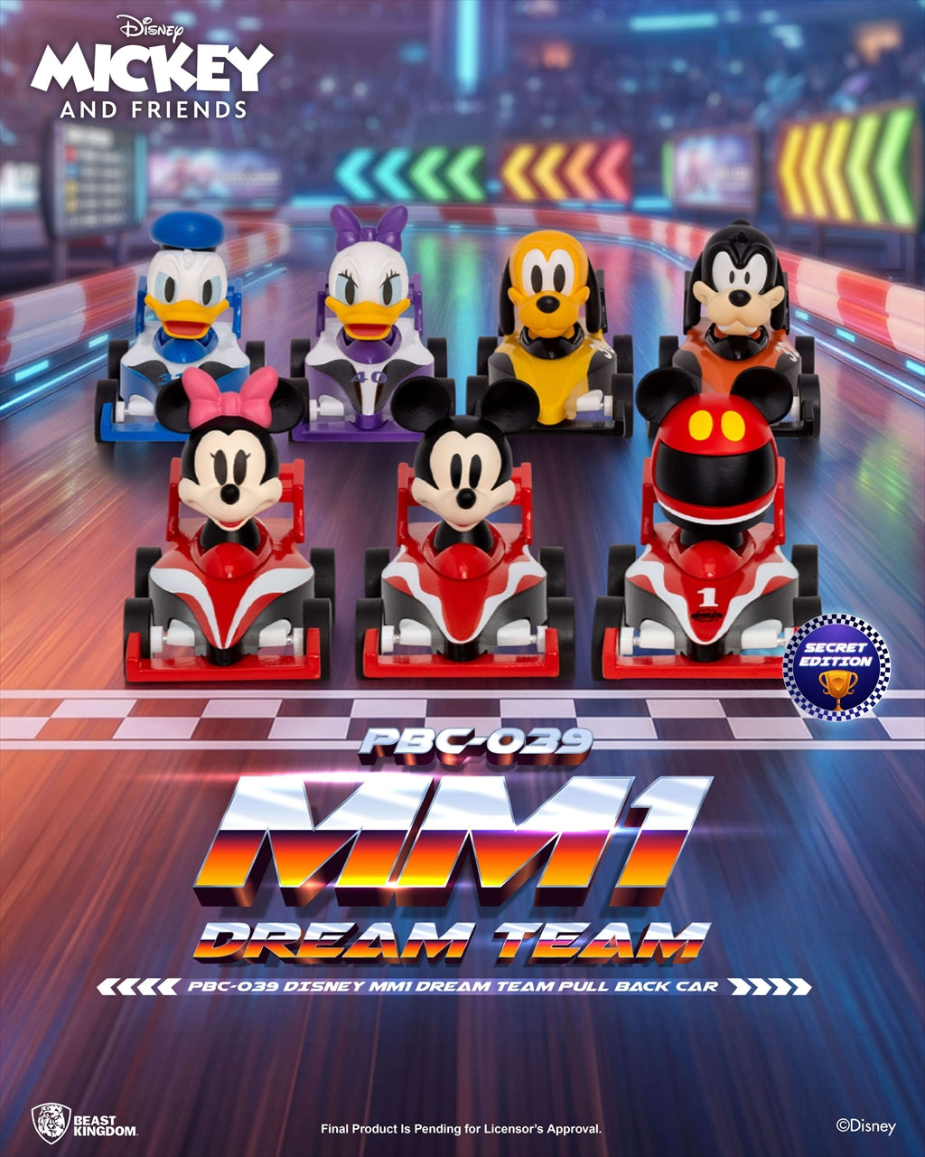 PBC-039 Disney MM1 Dream Team Pullback Car Blind Box (6 pieces) Quantity in 1BOX: 6