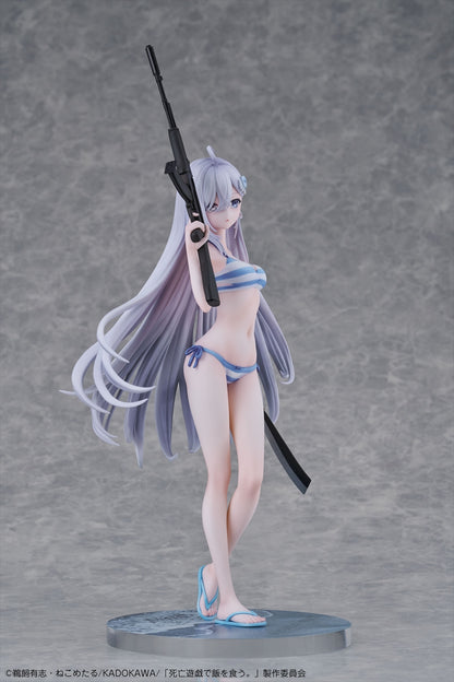 Manger de la nourriture dans un jeu de mort. Figurine à l'échelle Ghost 1/7