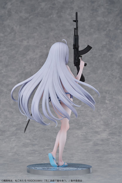Manger de la nourriture dans un jeu de mort. Figurine à l'échelle Ghost 1/7
