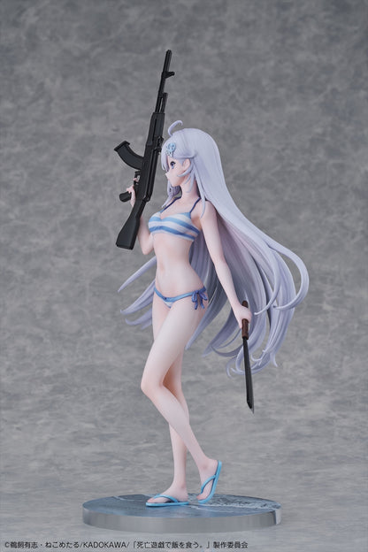 Manger de la nourriture dans un jeu de mort. Figurine à l'échelle Ghost 1/7