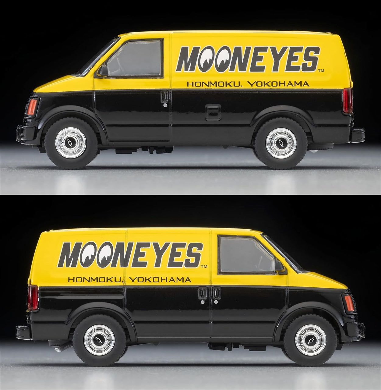 Tomica Limited Vintage LV-N344b Chevrolet Astro Van (MOONEYES) Yellow/Black