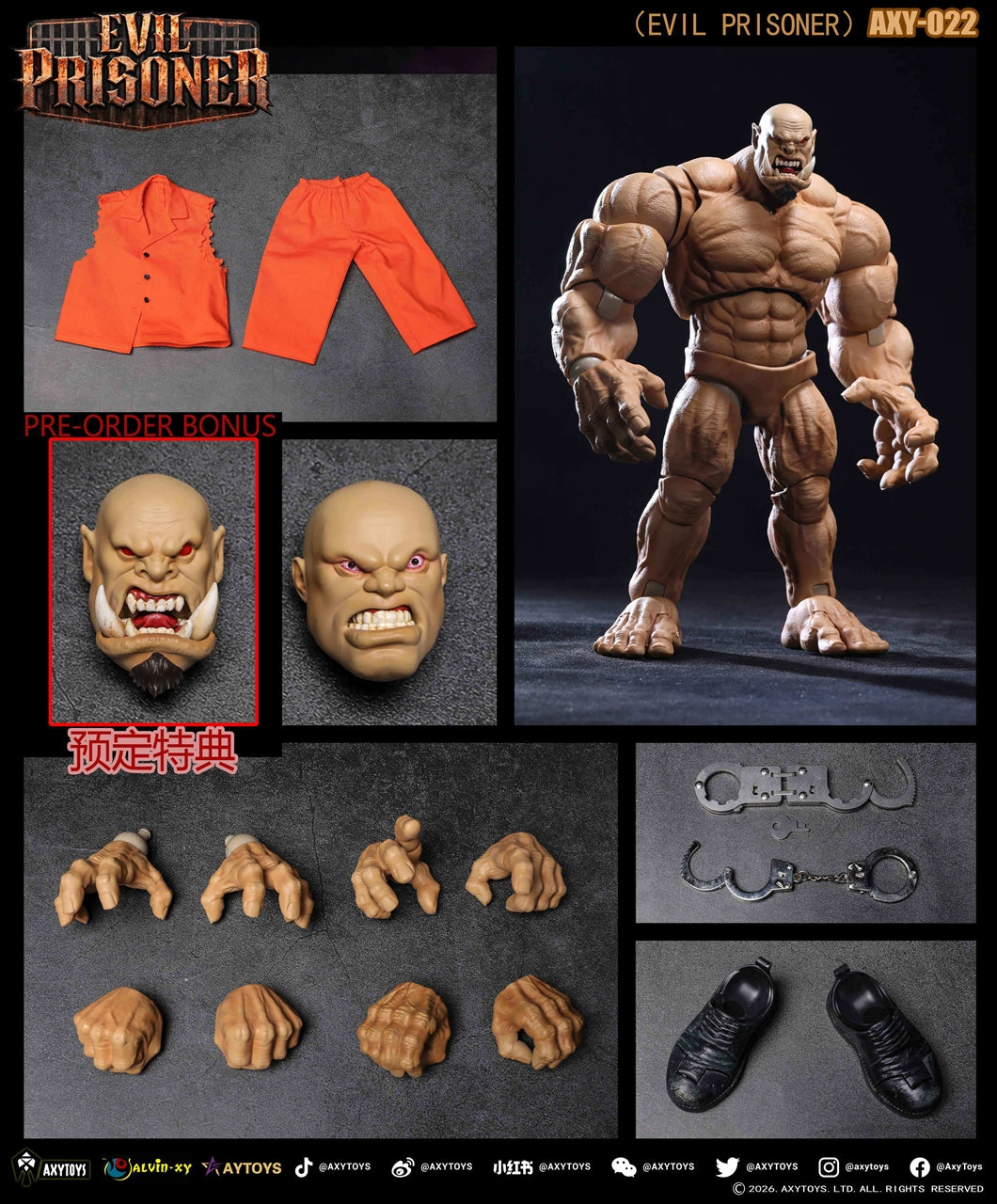 EVIL PRISONER 1/12 scale movable figure AXY-022 Skin color