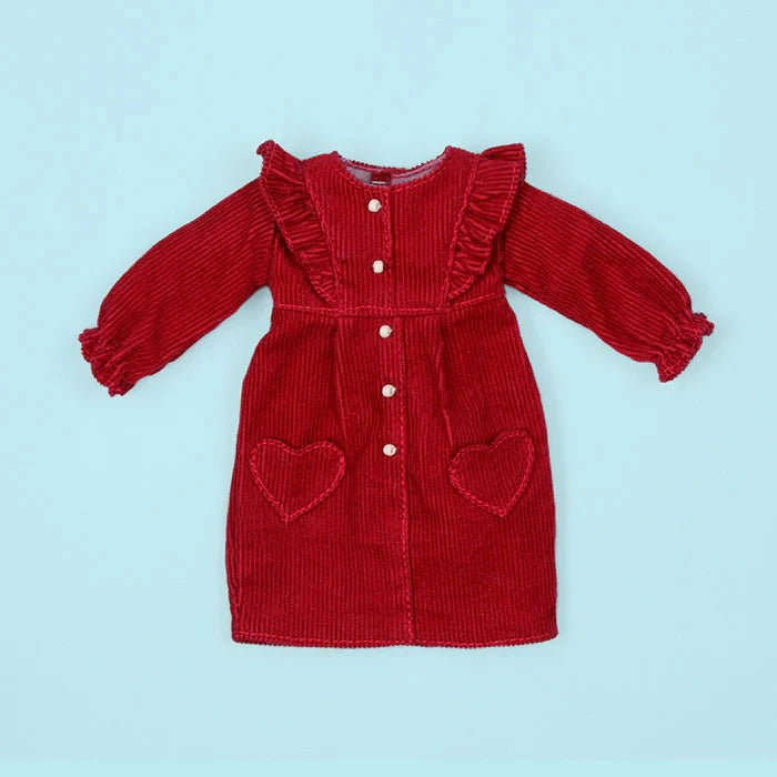 Junie Moon Dear Darling 22cm Doll Size (Neo Blythe) Corduroy One Piece Red