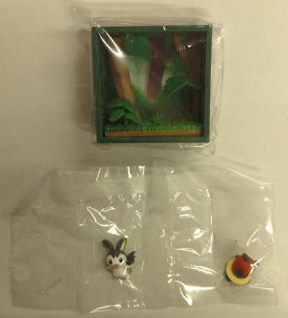 Re-Ment Pokemon Frame Deep Green Forest Pocket Monsters Emolga and Coroboshi 4