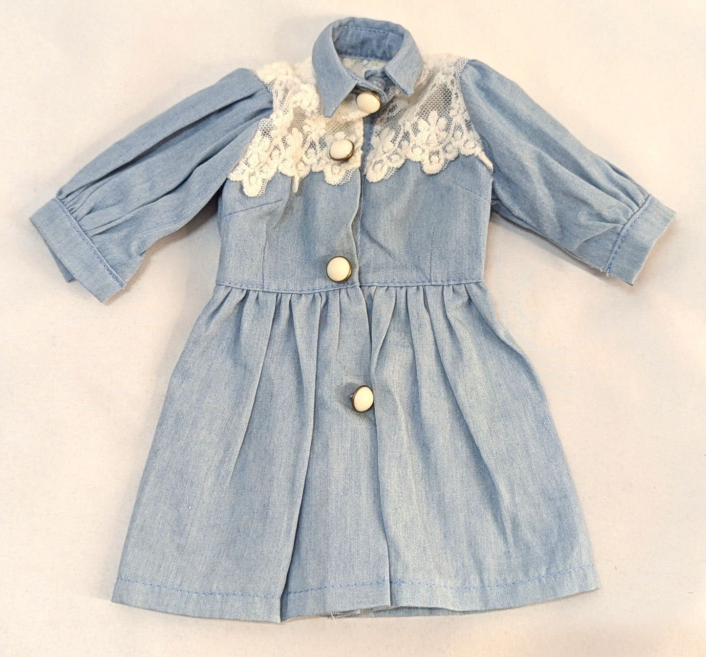 Abito per bambola da 60 cm e oltre (SD, DD, ecc.) Abito in pizzo azzurro