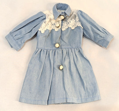 Abito per bambola da 60 cm e oltre (SD, DD, ecc.) Abito in pizzo azzurro