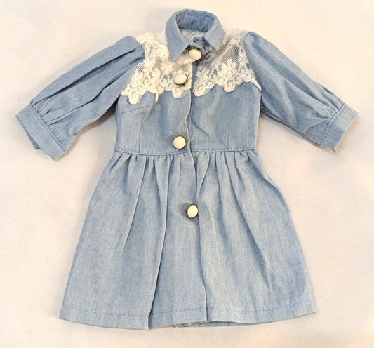 Abito per bambola da 60 cm e oltre (SD, DD, ecc.) Abito in pizzo azzurro