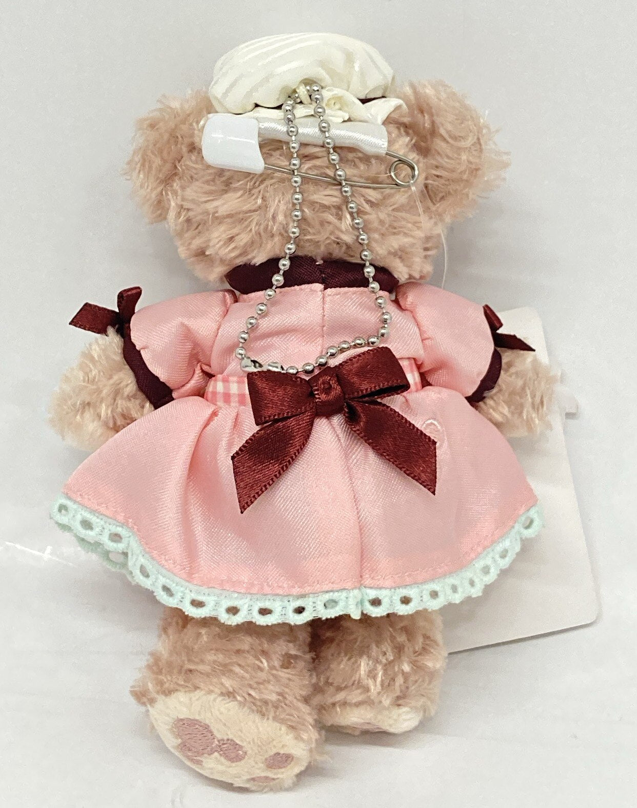 Tokyo Disney Sea Plush Stuffed Toy Badge Sweet Duffy 2013 Duffy Brings Love ShellieMay (Pink Check Apron/One Piece) 2013
