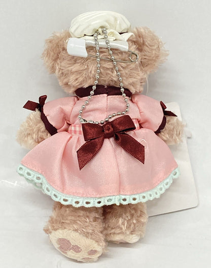 Tokyo Disney Sea Plush Stuffed Toy Badge Sweet Duffy 2013 Duffy Brings Love ShellieMay (Pink Check Apron/One Piece) 2013