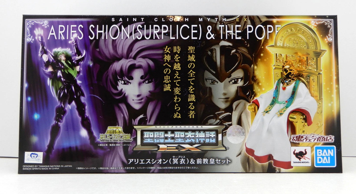 SPRITS BANDAI Saint Seiya Myth Cloth EX Aries Shion Surplice and before Pope set