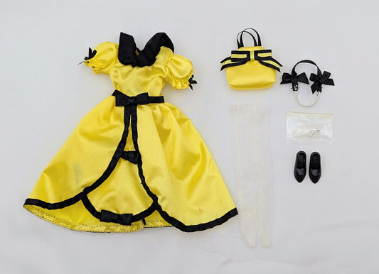 Doll Costume, Size 27cm (Jenny, etc.) One-Piece Dress, Yellow