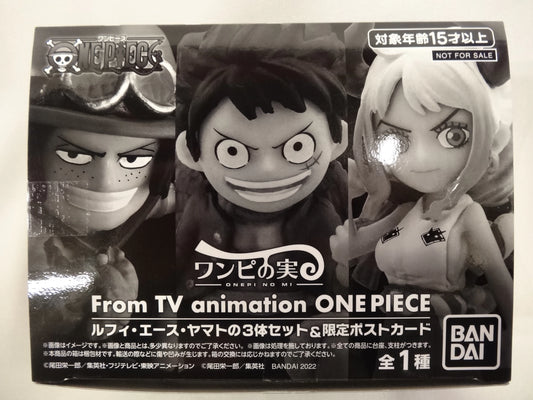 Bandai One Piece Luffy, Ace, Yamato 3 Piece Set and limited postcard
