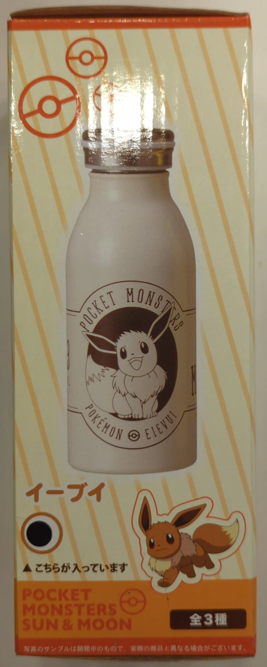 Sega Premium Milk Bottle-Shaped Stainless Steel Bottle, Pokemon Sun and Moon, Eevee/Beige