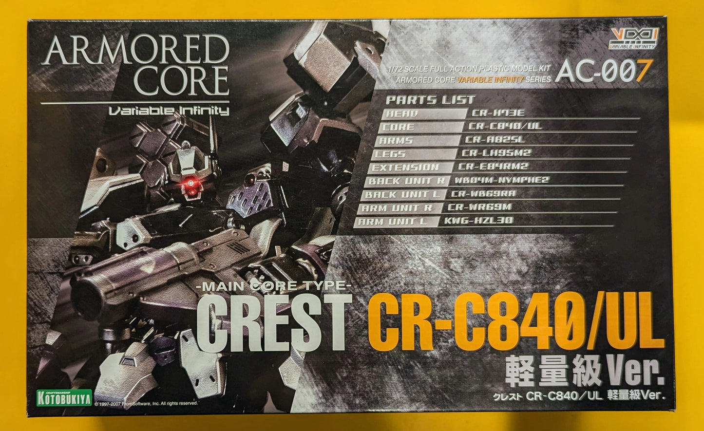 Kotobukiya Armored Core VI Series Crest CR-C840/UL Lightweight Ver. Resale AC007