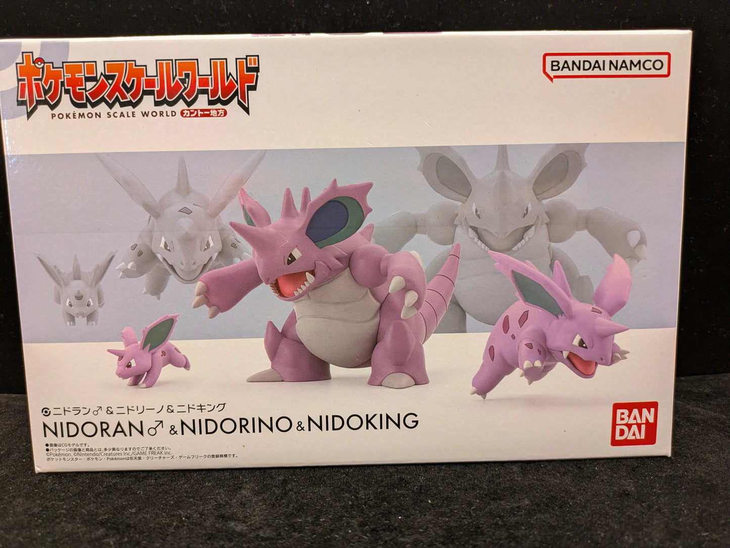 Bandai Namco Pokemon Scale World Kanto Region Pokemon Nidoran (Male) and Nidorino and Nidoking