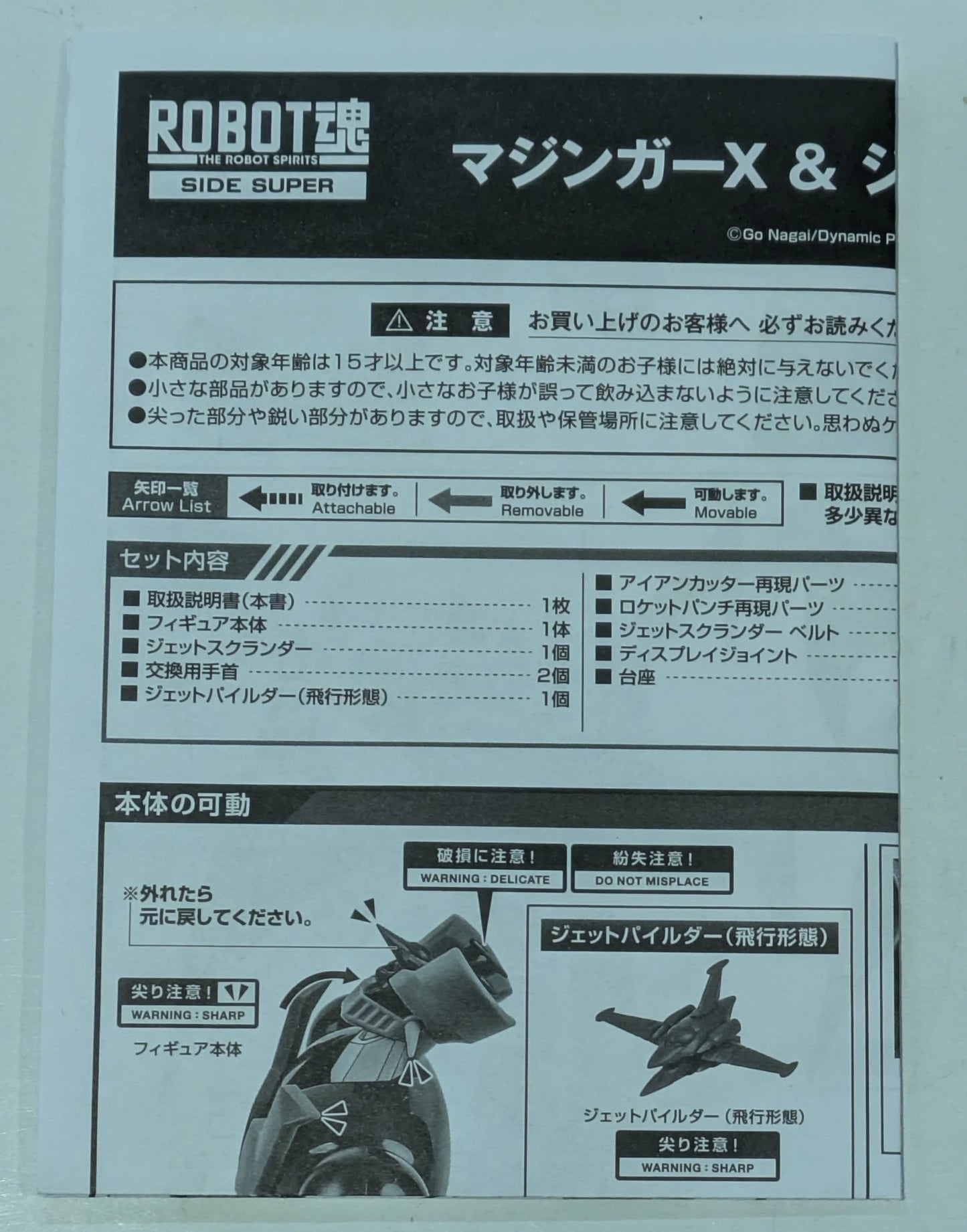 Bandai ROBOT SPIRITS  Grendizer U Mazinger X & Jet Scrander X