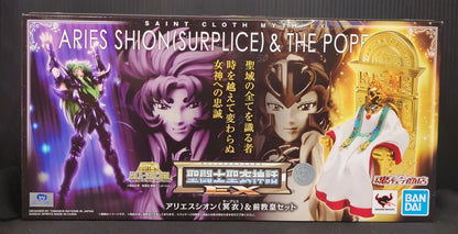 Bandai Spirits Saint Seiya Myth Cloth EX Masami Kurumada Aries Shion Surplice and Former Pope set