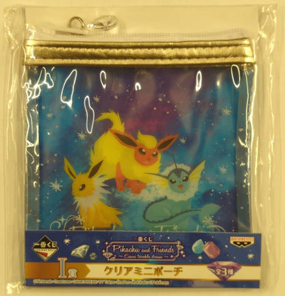Banpresto - Ichiban Kuji Pikachu and Friends Eievui twinkle dream I-Prize Clear Mini Pouch Blue color Vaporeon/ booster/Jolteon
