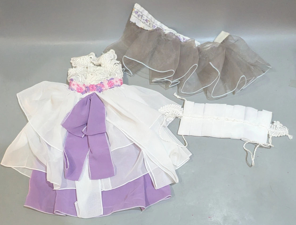 Doll outfit SD size dress set White x Purple