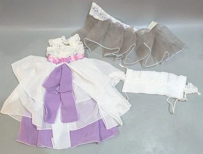 Doll outfit SD size dress set White x Purple