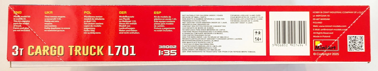 Mini Art 1/35 L701 German 3-ton cargo truck MA38082
