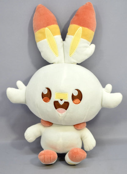 Bandai Spirits PokePeace Fluffy Plush Stuffed Toy Piplup and Scorbunny Pokemon Scorbunny