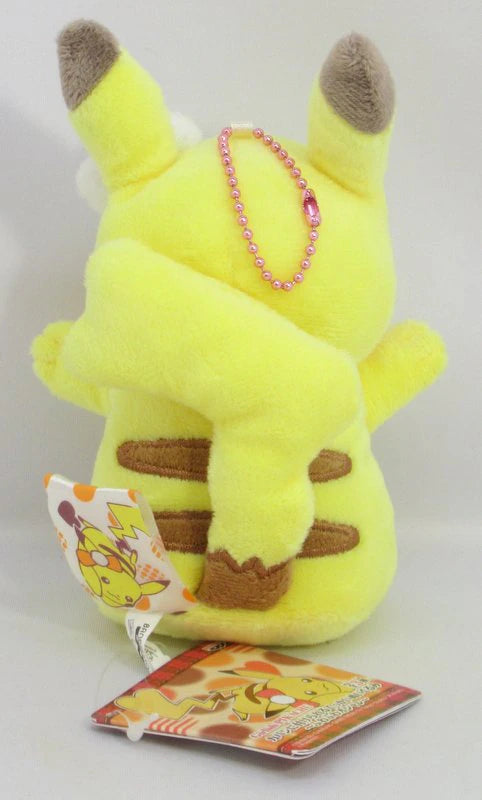 Banpresto Large stuffed Plush Stuffed Toy that can be attached to a bag - Fluffy and stylish - Pokemon Pocket Monsters Sun and Moon Pikachu (white ribbon on left ear)