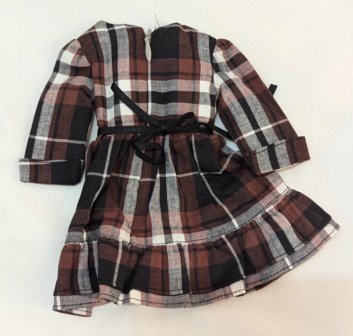 Doll Outfit, 40-50cm Size, Obitsu 50, etc., Checkered Dress, Red and Black