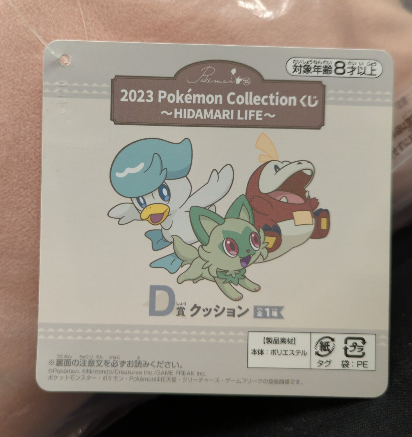 Bandai Spirits 2023 Pokemon Collection Lottery HIDAMARI LIFE D-Prize Cushion