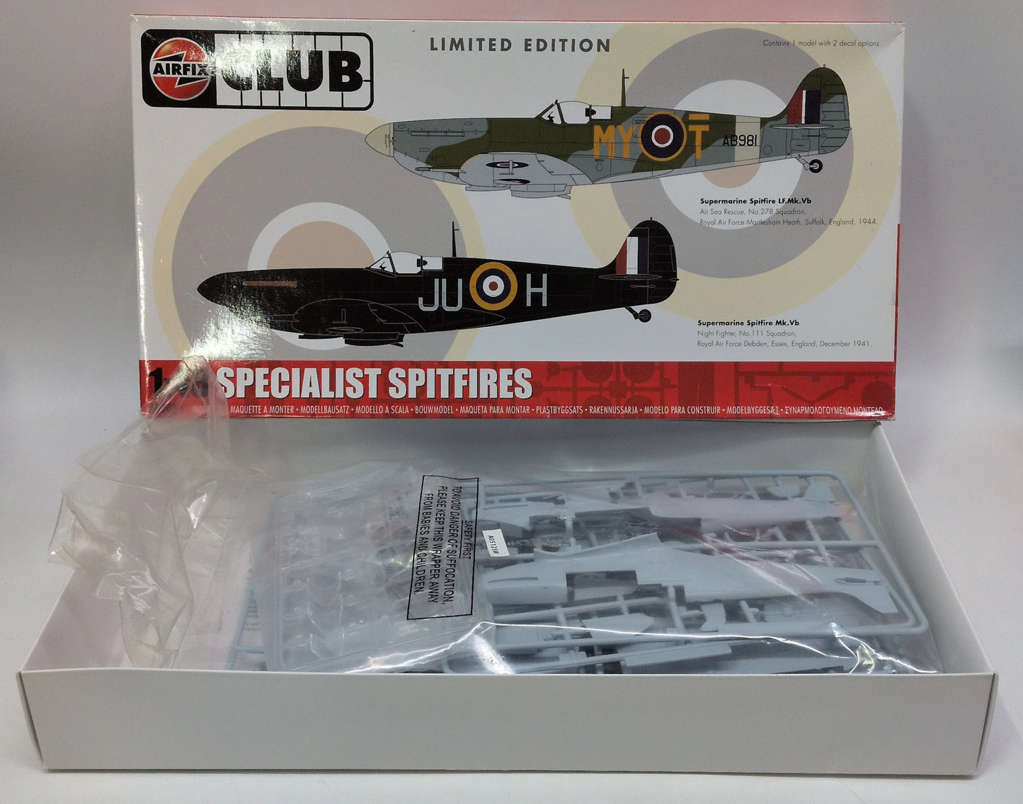 AIRFIX 1/48 "Specialist Spitfire" Kit x1, Markings x2 Limited Edition