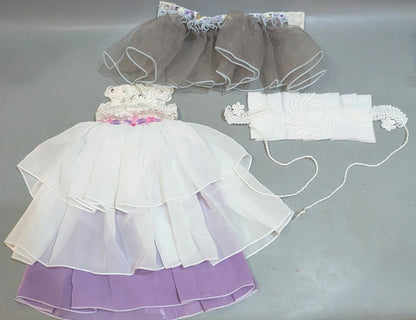 Doll outfit SD size dress set White x Purple
