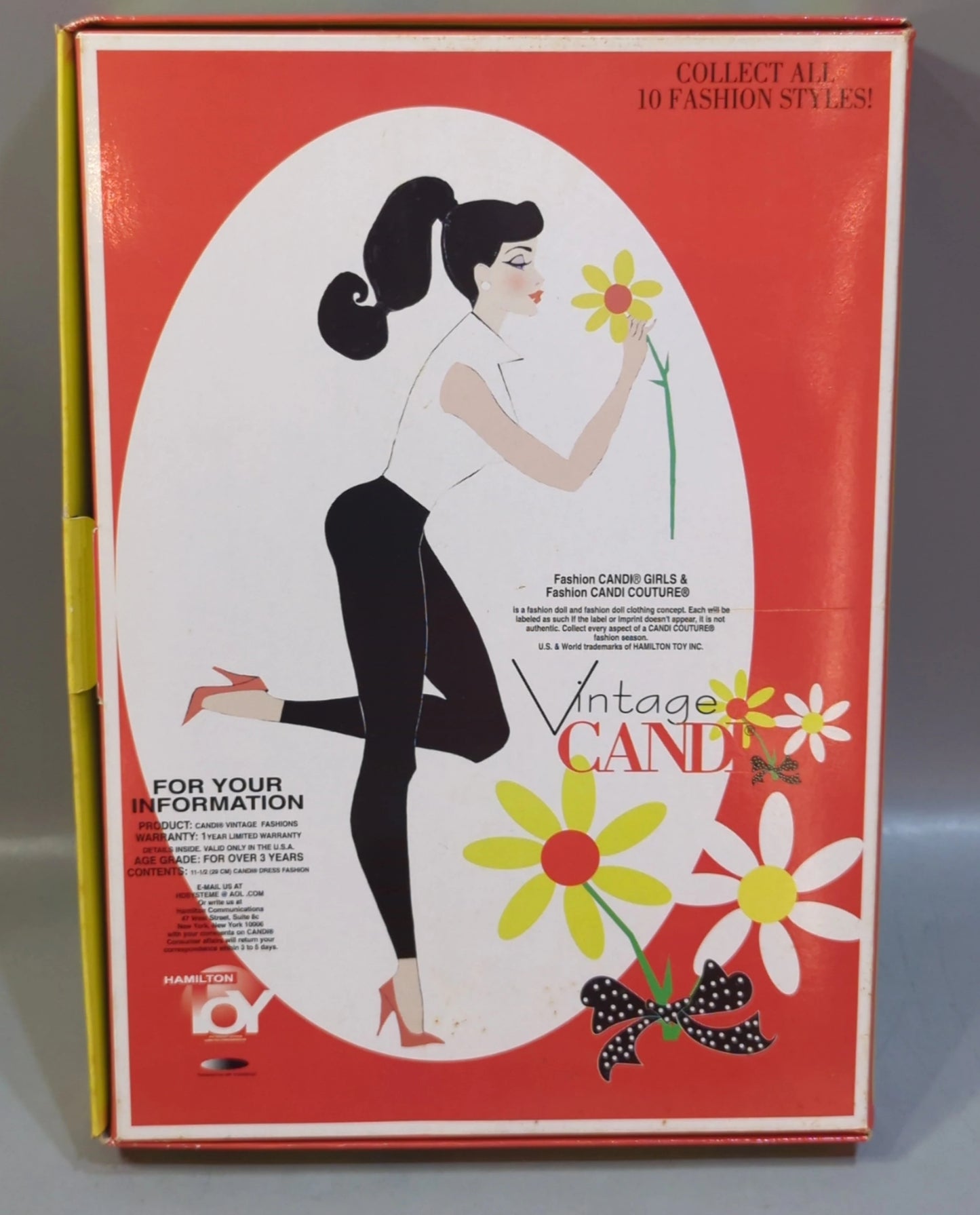 Hamilton Toy Vintage CANDI 12" Modepuppen-Outfit: Roter Mantel und rosa Kleid